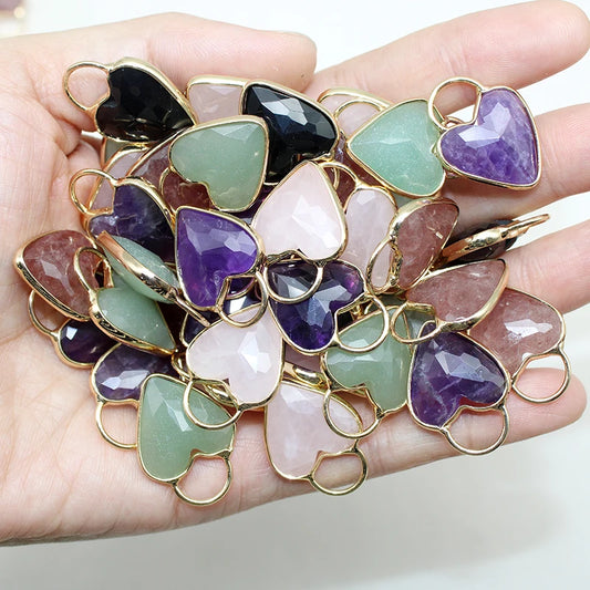 Mixed Crystal Heart Pendants-ToShay.org