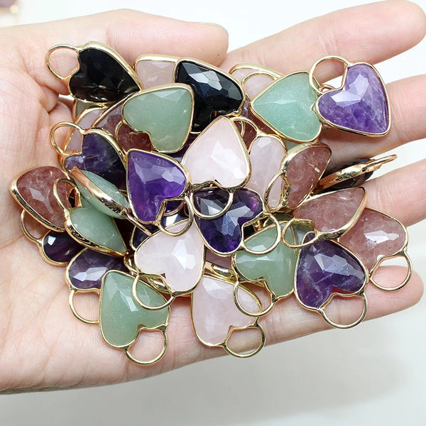Mixed Crystal Heart Pendants-ToShay.org