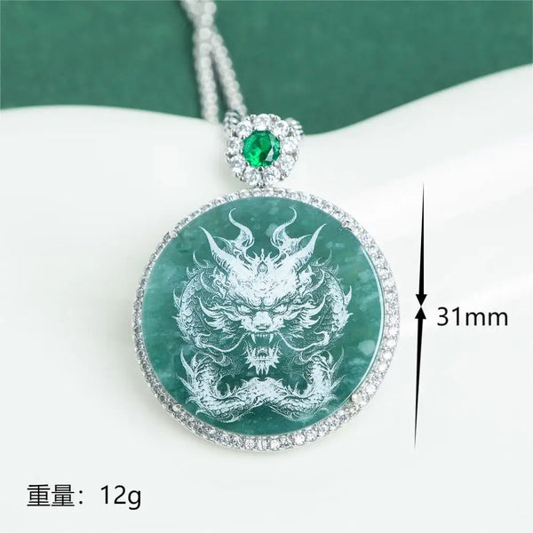 Green Jade Dragon Pendant-ToShay.org