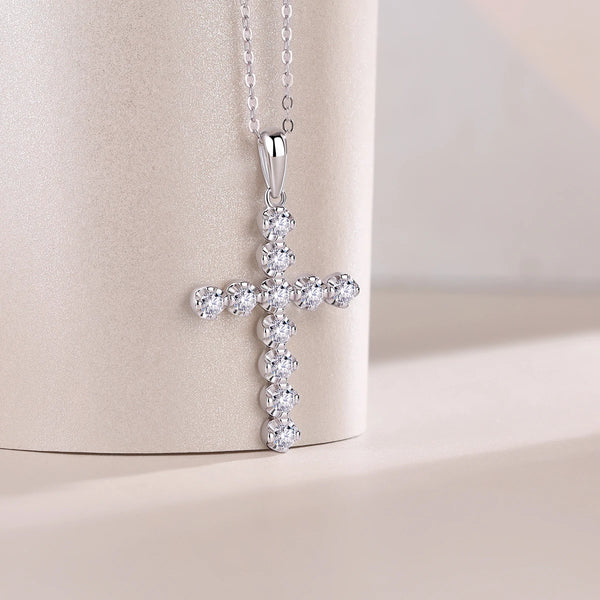 Silver Cross Pendant Necklace-ToShay.org