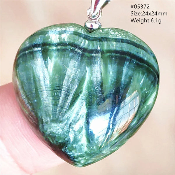 Green Seraphinite Heart Pendant-ToShay.org