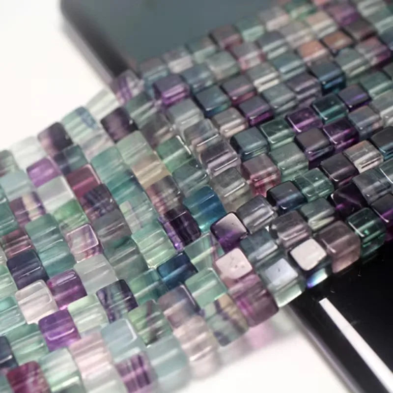 Rainbow Fluorite Cube Beads-ToShay.org