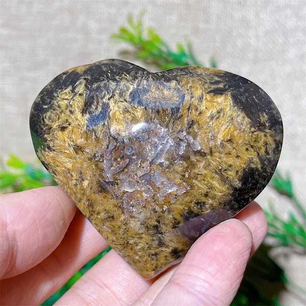 Yellow Hair Agate Heart-ToShay.org