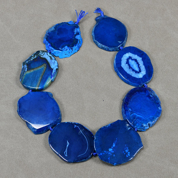 Blue Agate Slice Beads-ToShay.org