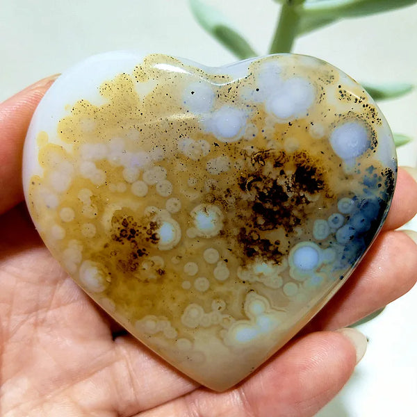 Yellow Moss Agate Heart-ToShay.org