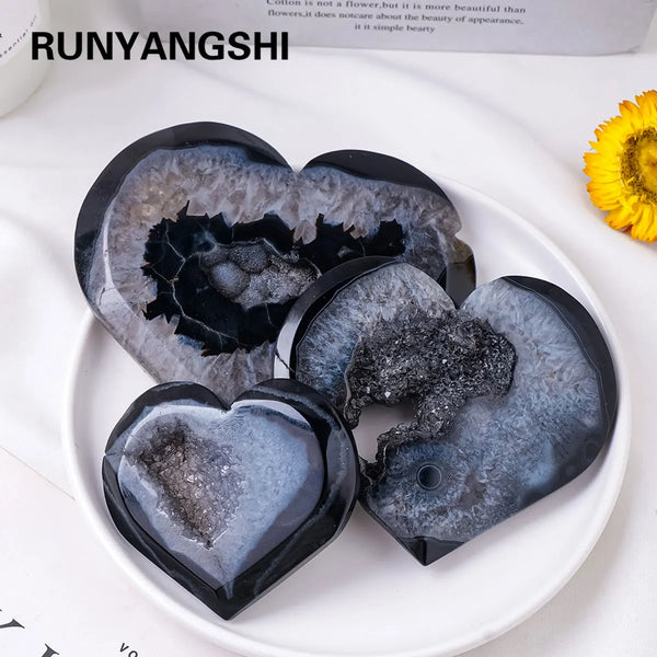 Black Agate Crystal Heart-ToShay.org