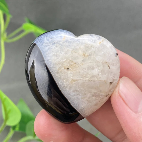 Black Agate Geode Heart-ToShay.org