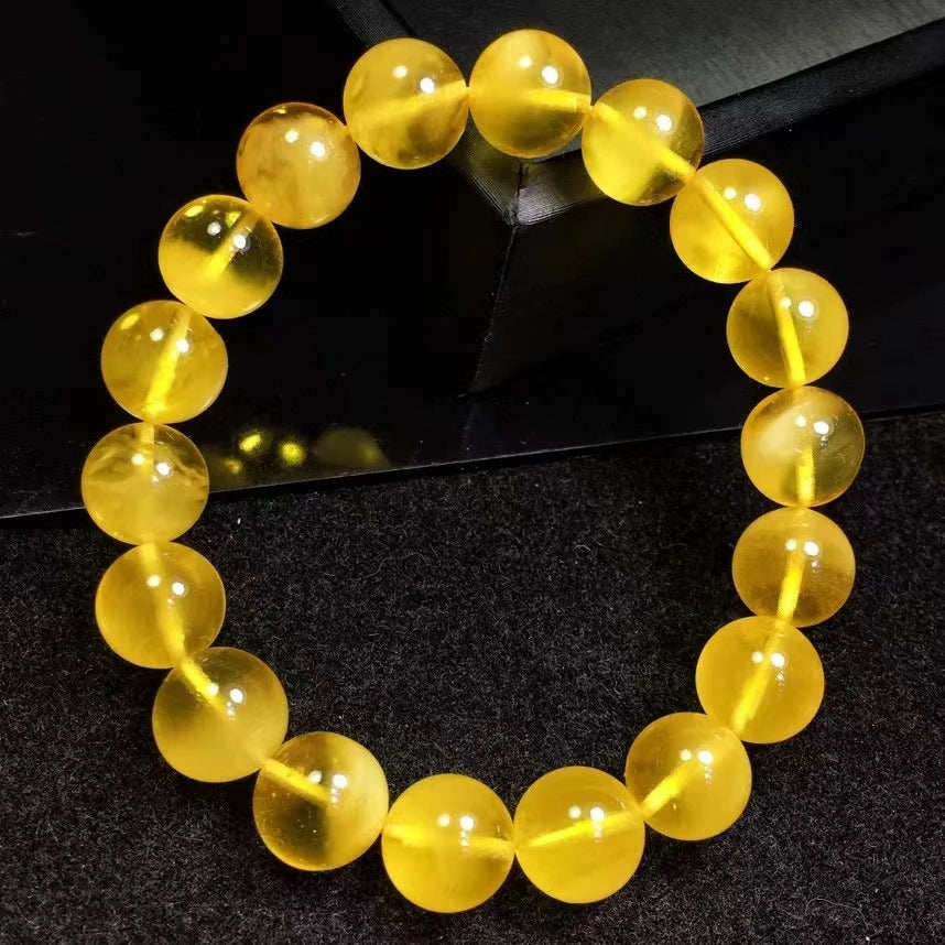 Yellow Amber Bead Bracelet-ToShay.org