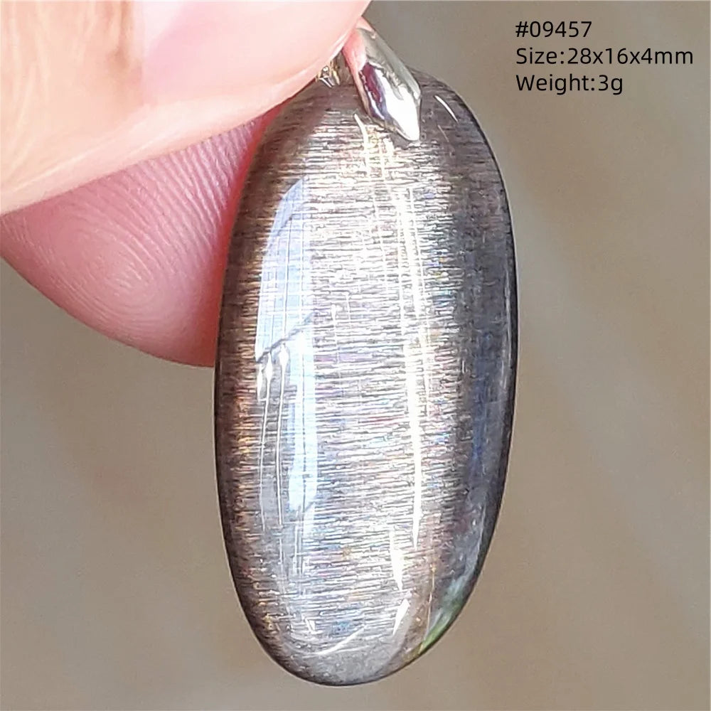 Black Moonstone Sunstone Pendant-ToShay.org