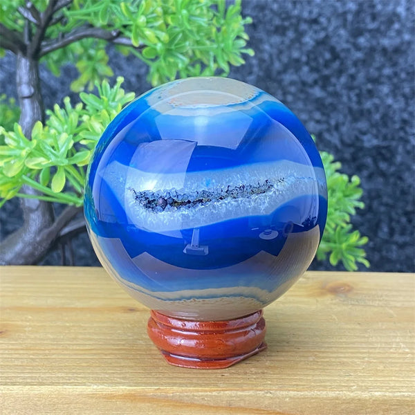 Blue Silk Agate Ball-ToShay.org