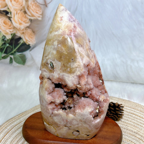 Pink Amethyst Druzy Torch-ToShay.org
