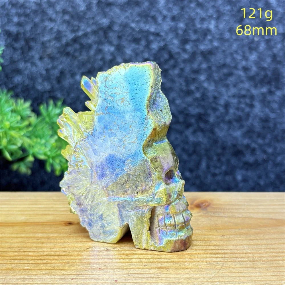 Rainbow Aura Skull Cluster-ToShay.org
