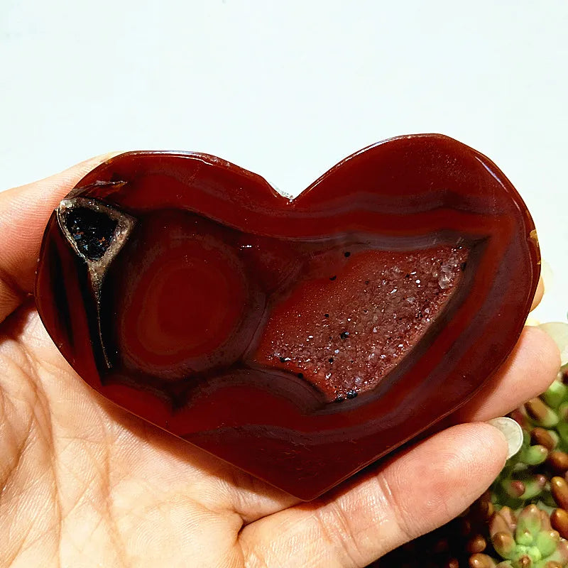 Red Agate Geode Heart-ToShay.org