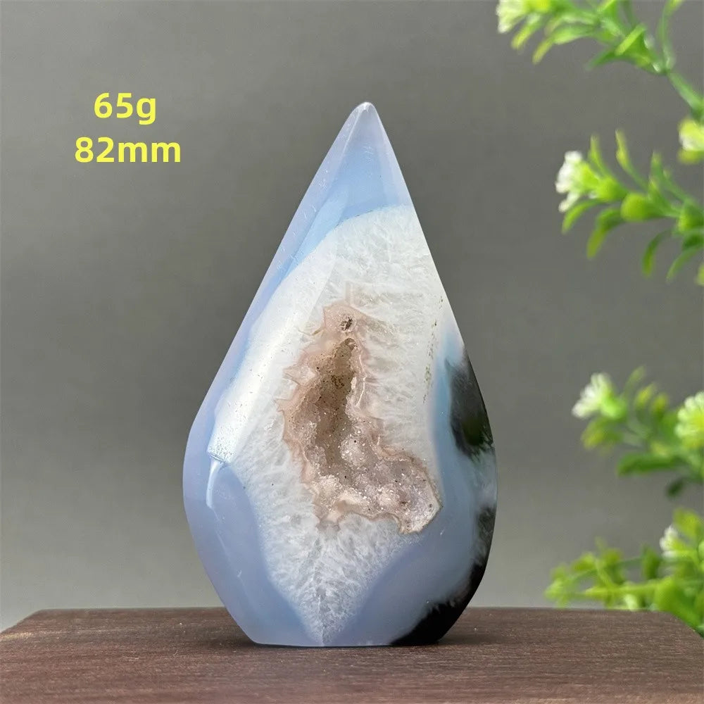 Blue Agate Geode Torch-ToShay.org