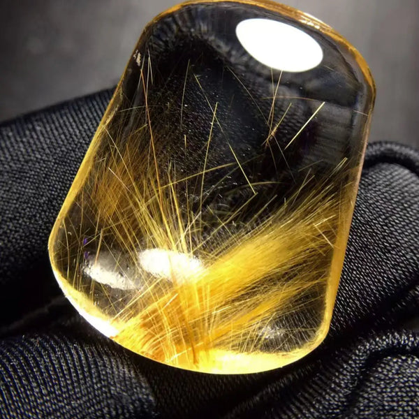 Gold Rutilated Quartz Pendant-ToShay.org