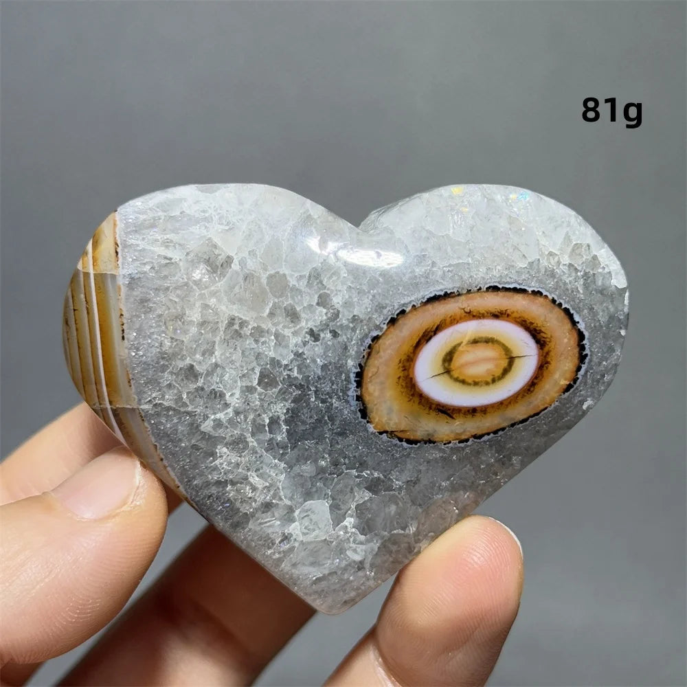 Red Black Striped Agate Heart-ToShay.org