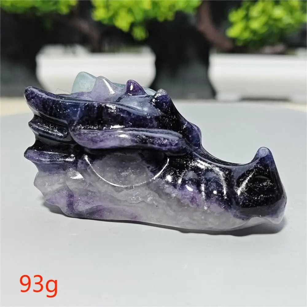 Rainbow Fluorite Dragon Skull-ToShay.org