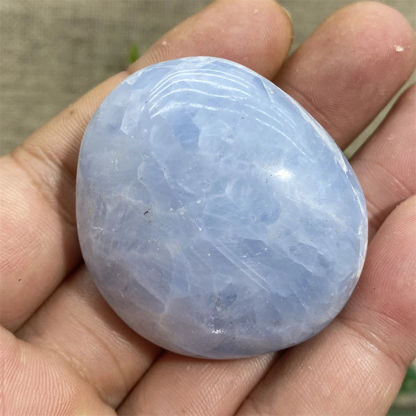 Blue Celestine Palm Stone-ToShay.org