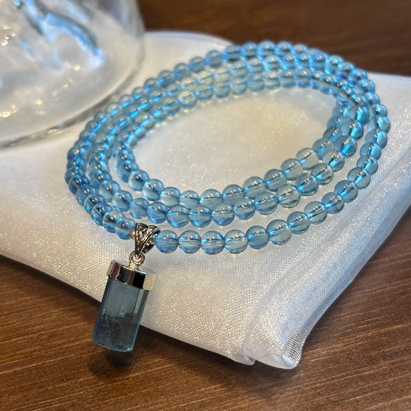 Blue Aquamarine Wrap Bracelet-ToShay.org