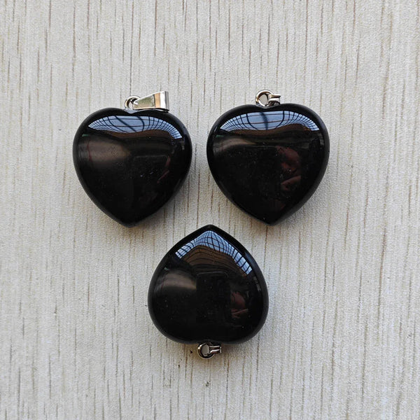 Black Agate Heart Pendants-ToShay.org