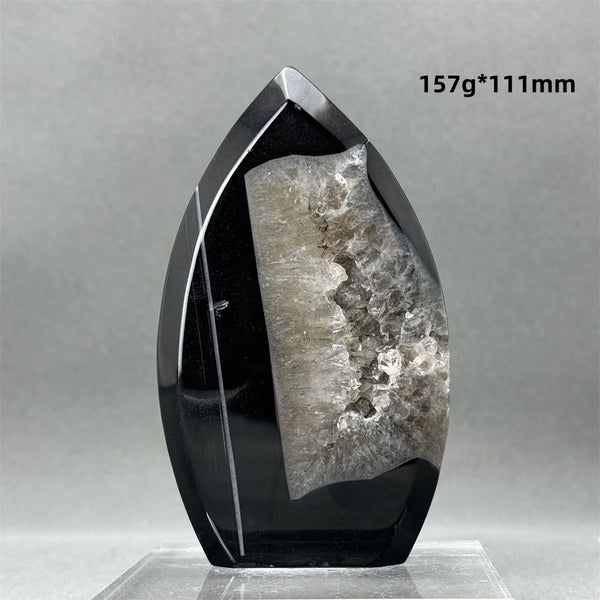 Black Agate Geode Torch-ToShay.org