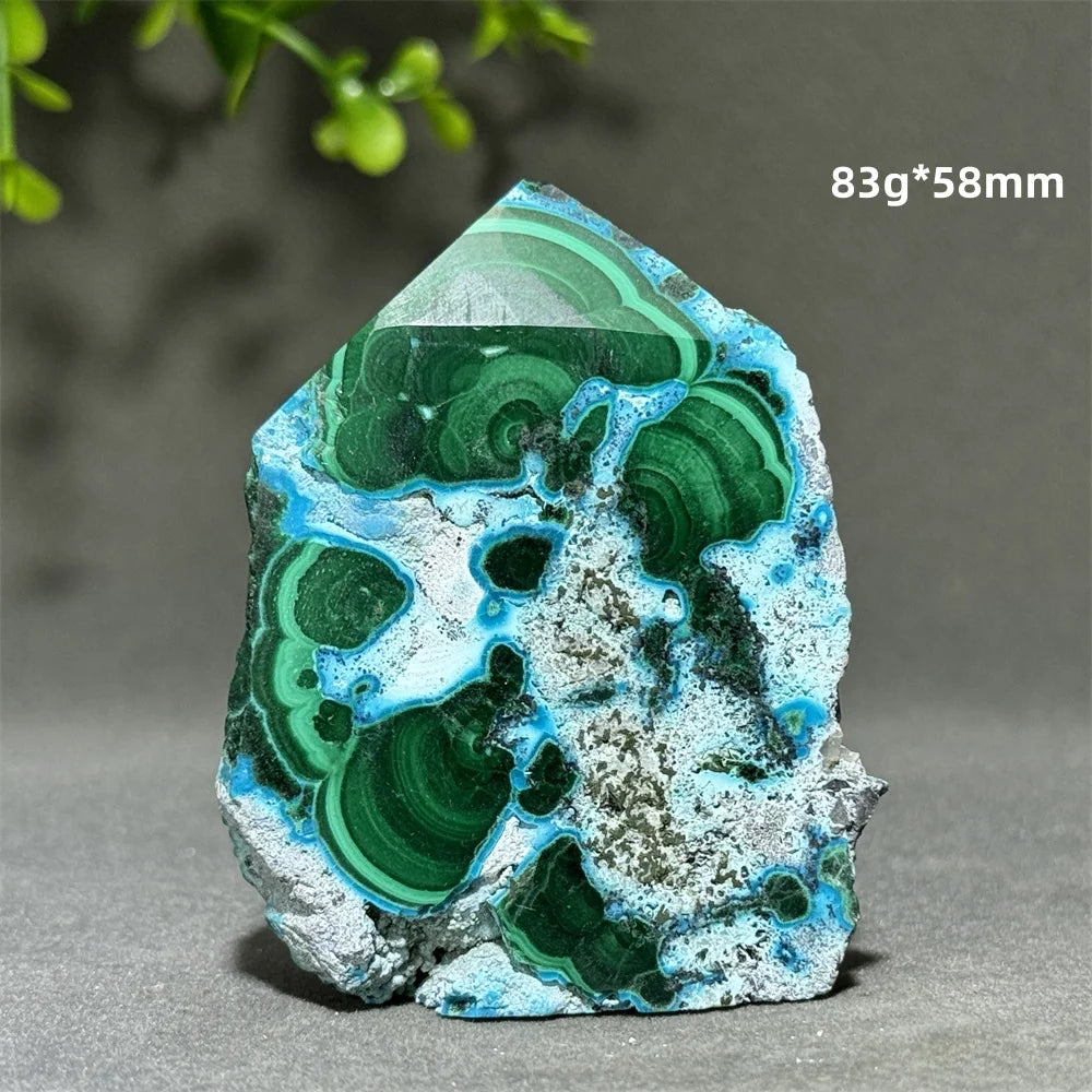 Blue Chrysocolla Malachite Point-ToShay.org