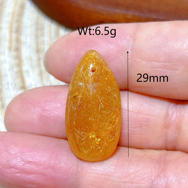 Gold Rutilated Crystal Pendant-ToShay.org