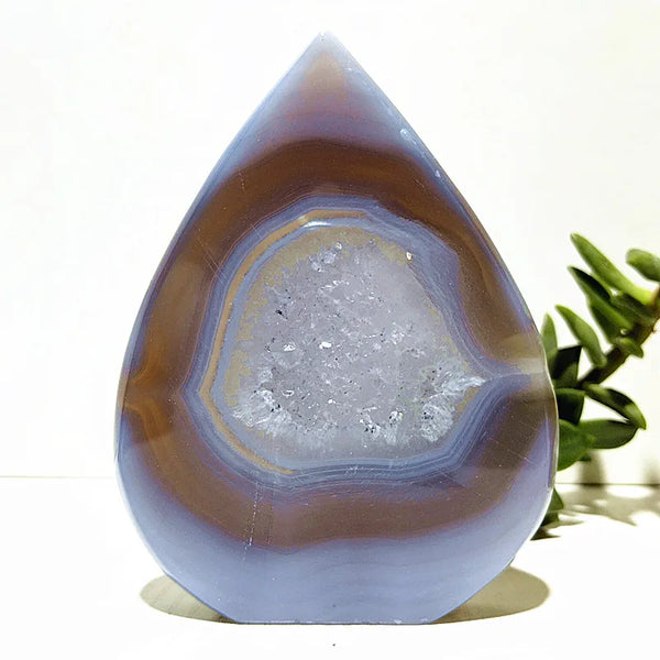 Blue Agate Geode Point-ToShay.org