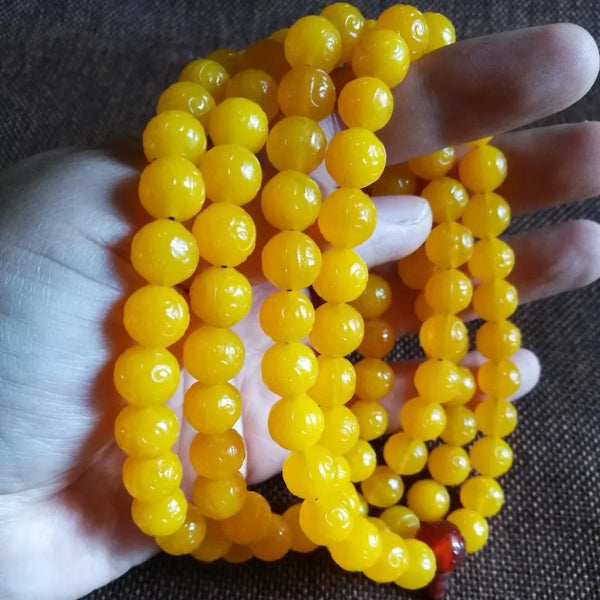 Yellow Agate Mala Beads-ToShay.org