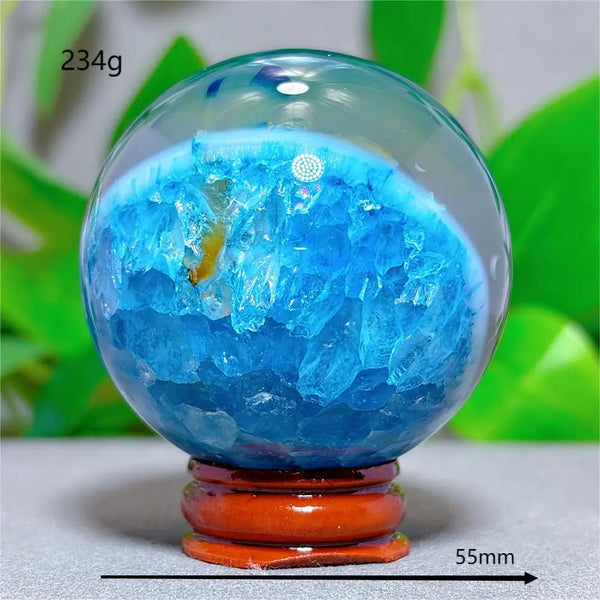 Blue Silk Agate Ball-ToShay.org