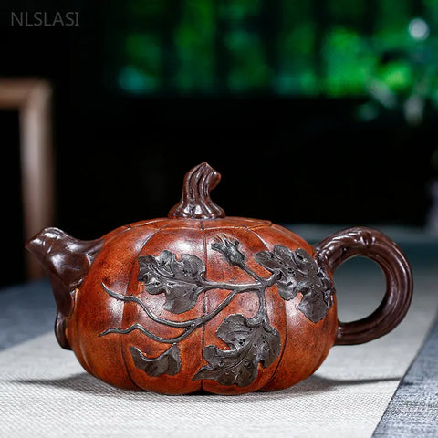 Pumpkin Clay Teapot-ToShay.org