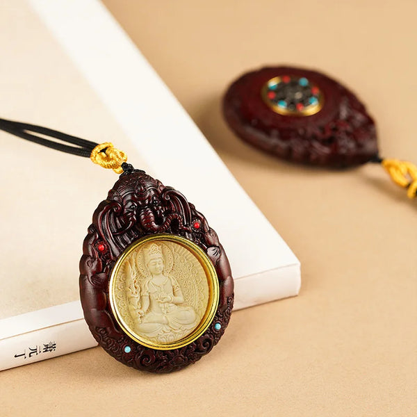 Red Rosewood Buddha Pendant-ToShay.org