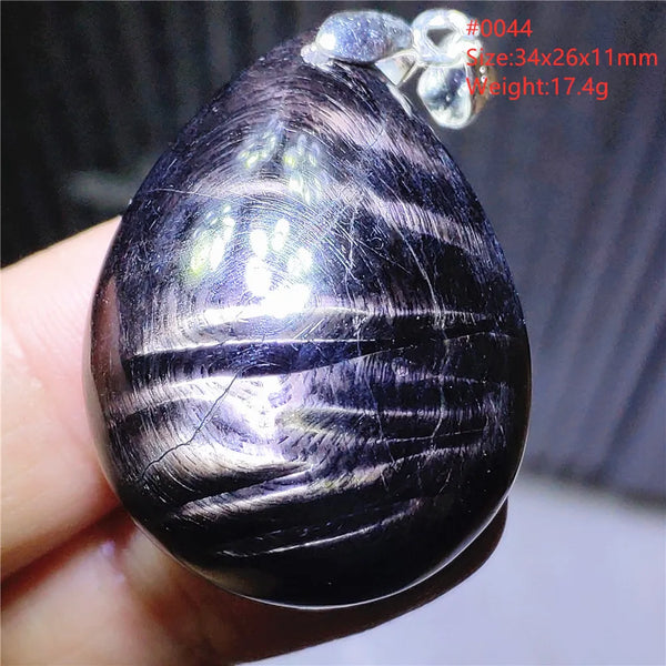 Silver Black Hypersthene Pendant-ToShay.org