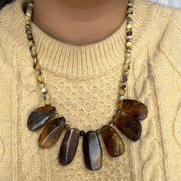 Yellow Amber Necklace-ToShay.org