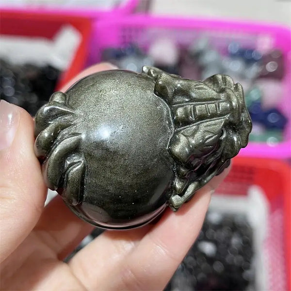 Black Gold Obsidian Dragon Turtle-ToShay.org