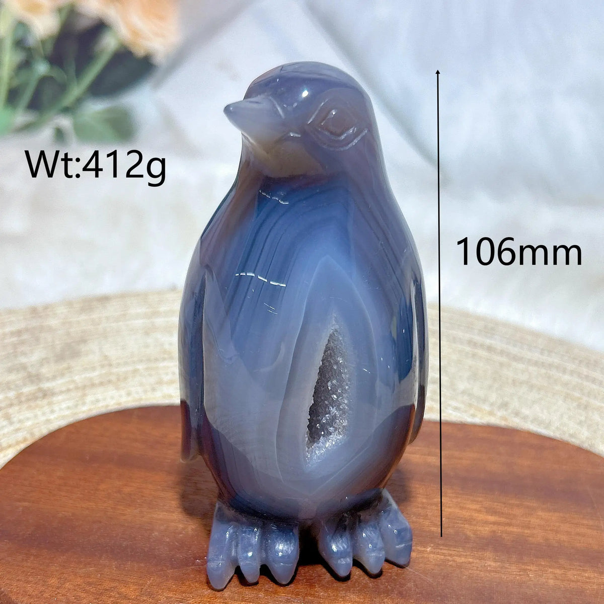 Grey Agate Geode Penguin-ToShay.org