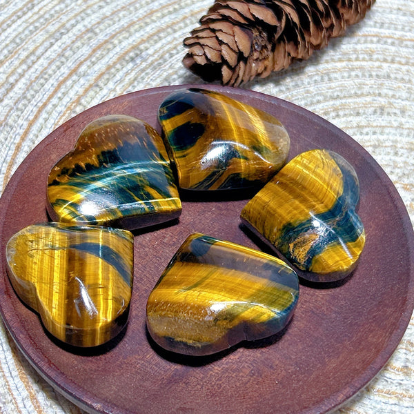 Blue Yellow Tiger Eye Heart-ToShay.org