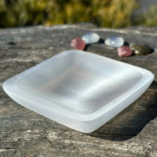 White Selenite Plate-ToShay.org