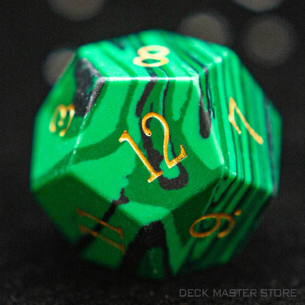 Green Malachite Platonic Solid Dice-ToShay.org