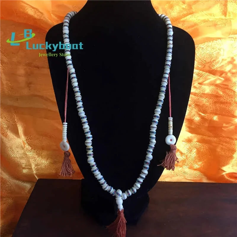 White Yak Bone Prayer Mala-ToShay.org