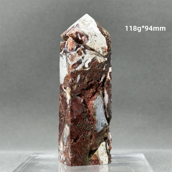 Red White Agate Obelisk-ToShay.org