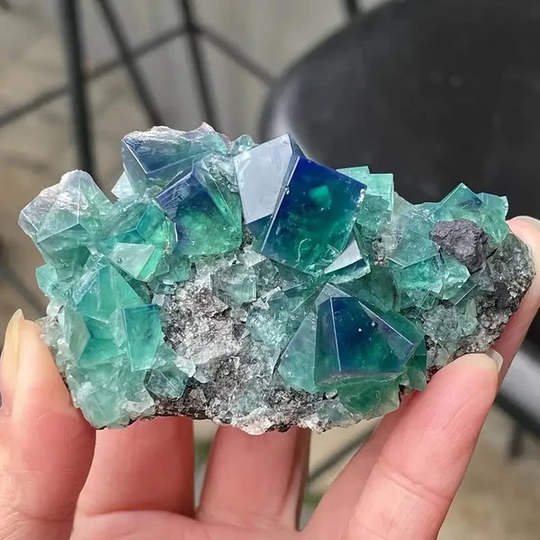 Green Fluorite Crystal Cluster-ToShay.org