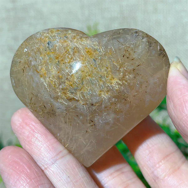 Yellow Hair Agate Heart-ToShay.org