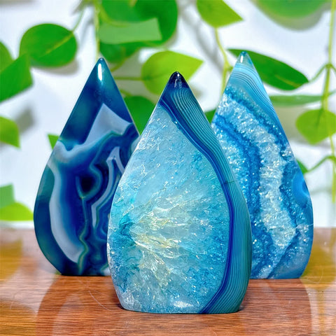 Blue Silk Agate Flame-ToShay.org