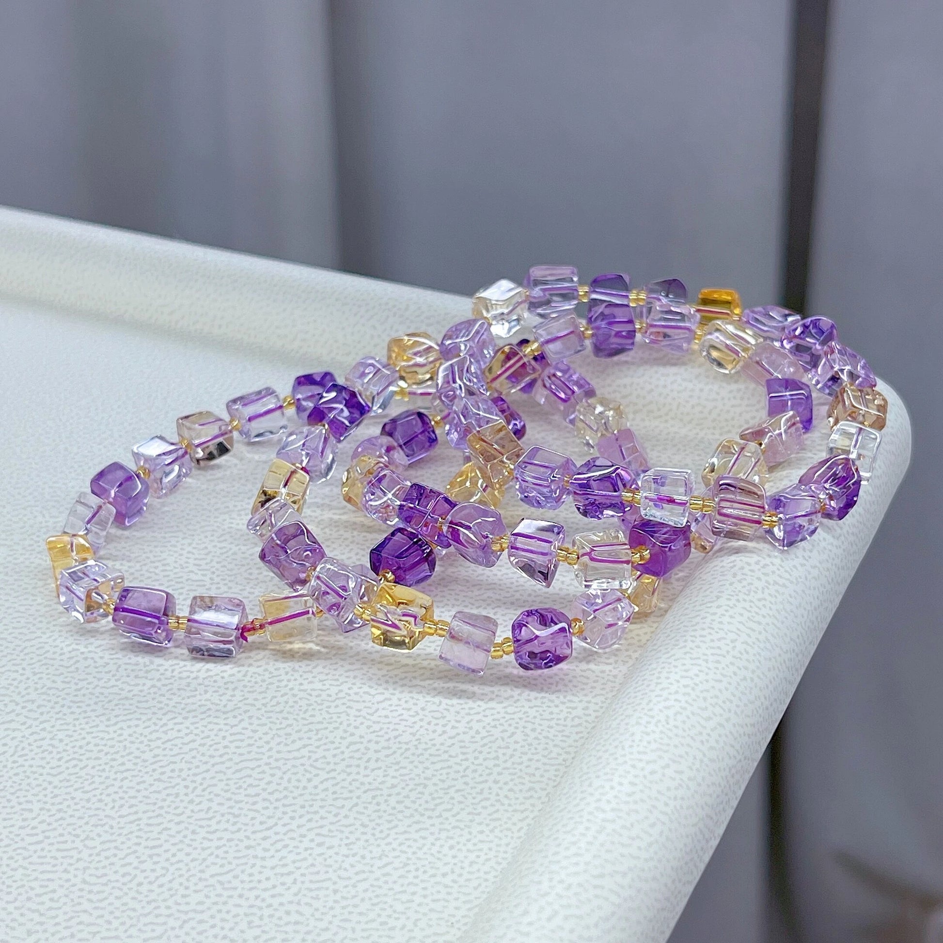 Purple Yellow Ametrine Bracelet-ToShay.org
