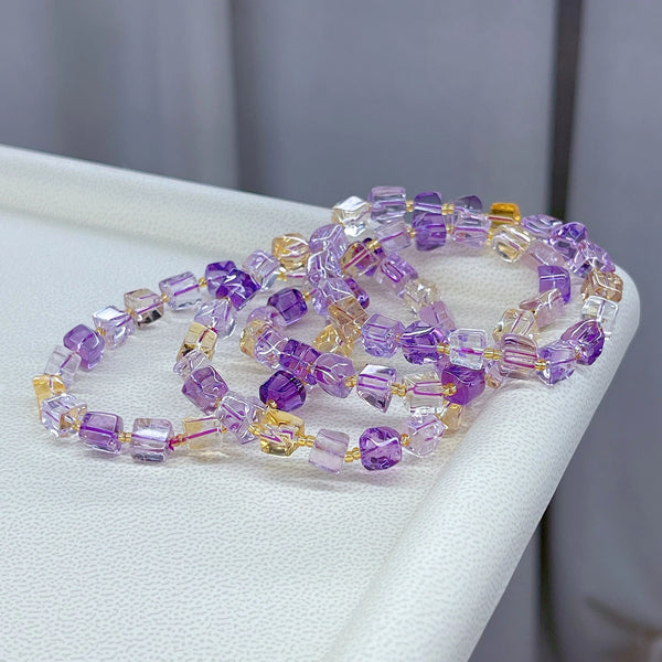 Purple Yellow Ametrine Bracelet-ToShay.org