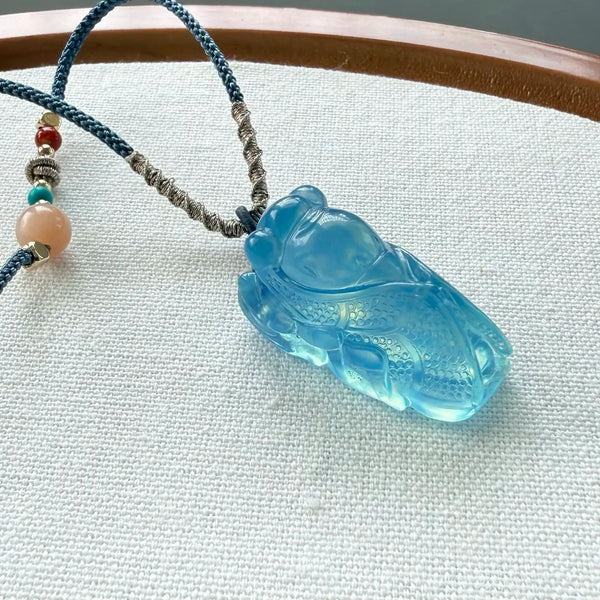 Blue Aquamarine Cicada-ToShay.org