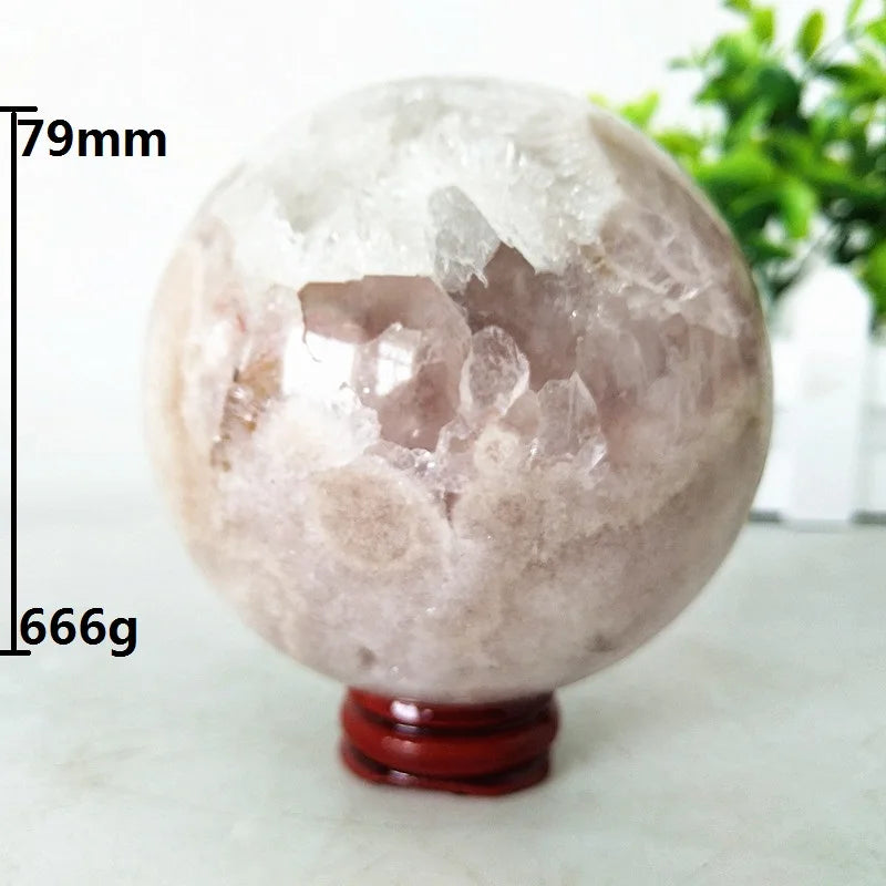 Pink Amethyst Geode Crystal Ball-ToShay.org