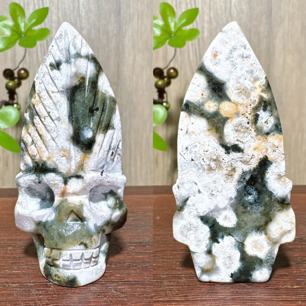Green Ocean Jasper Skull-ToShay.org