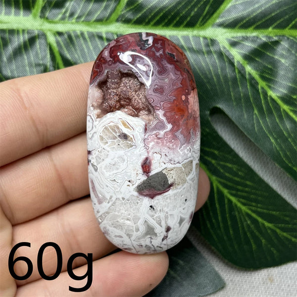 Red Crazy Agate Palm Stone-ToShay.org